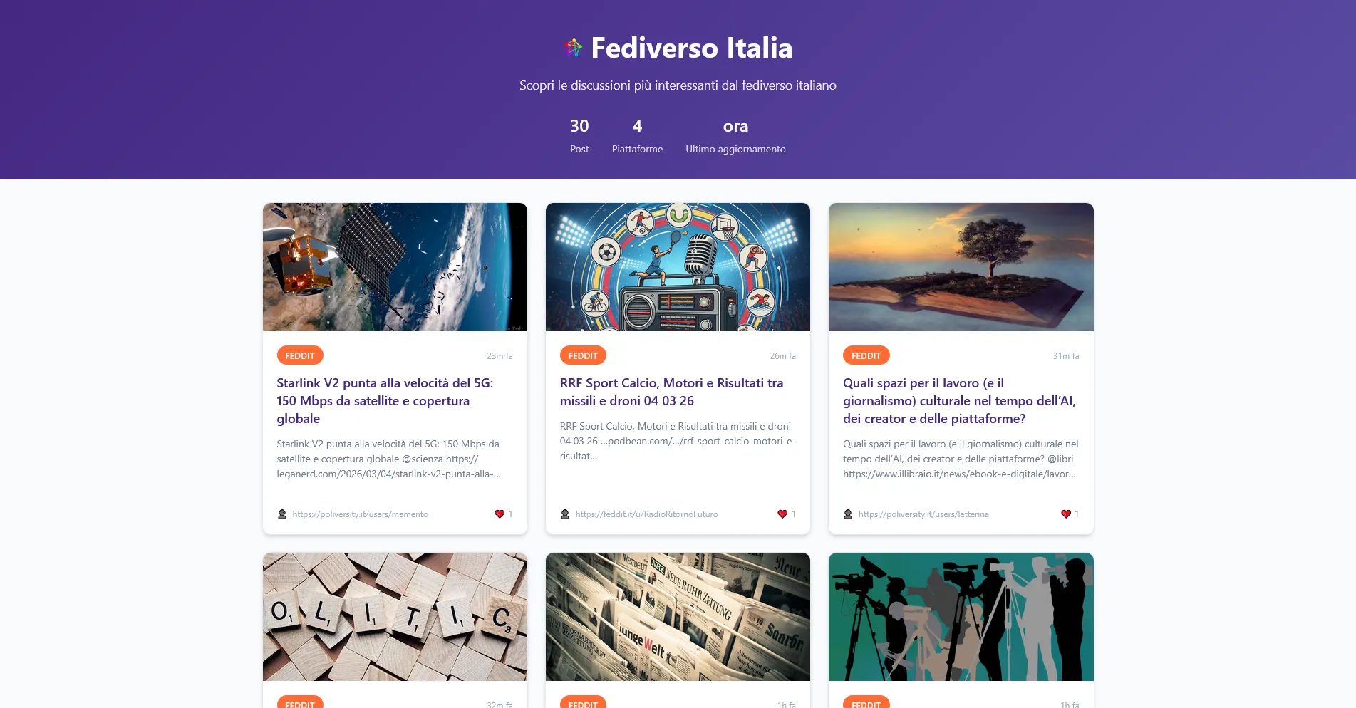 Screenshot di Fedinews
